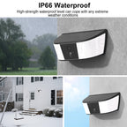 Caméra Solaire Murale 2K avec Éclairage LED – 3MP, Détection Humaine, Vision Nocturne Couleur, Batterie 5200 mAh, Alarme et Audio Bidirectionnel IP66